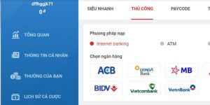 Hội viên sử dụng ngân hàng mà mình muốn để nạp tiền neo79